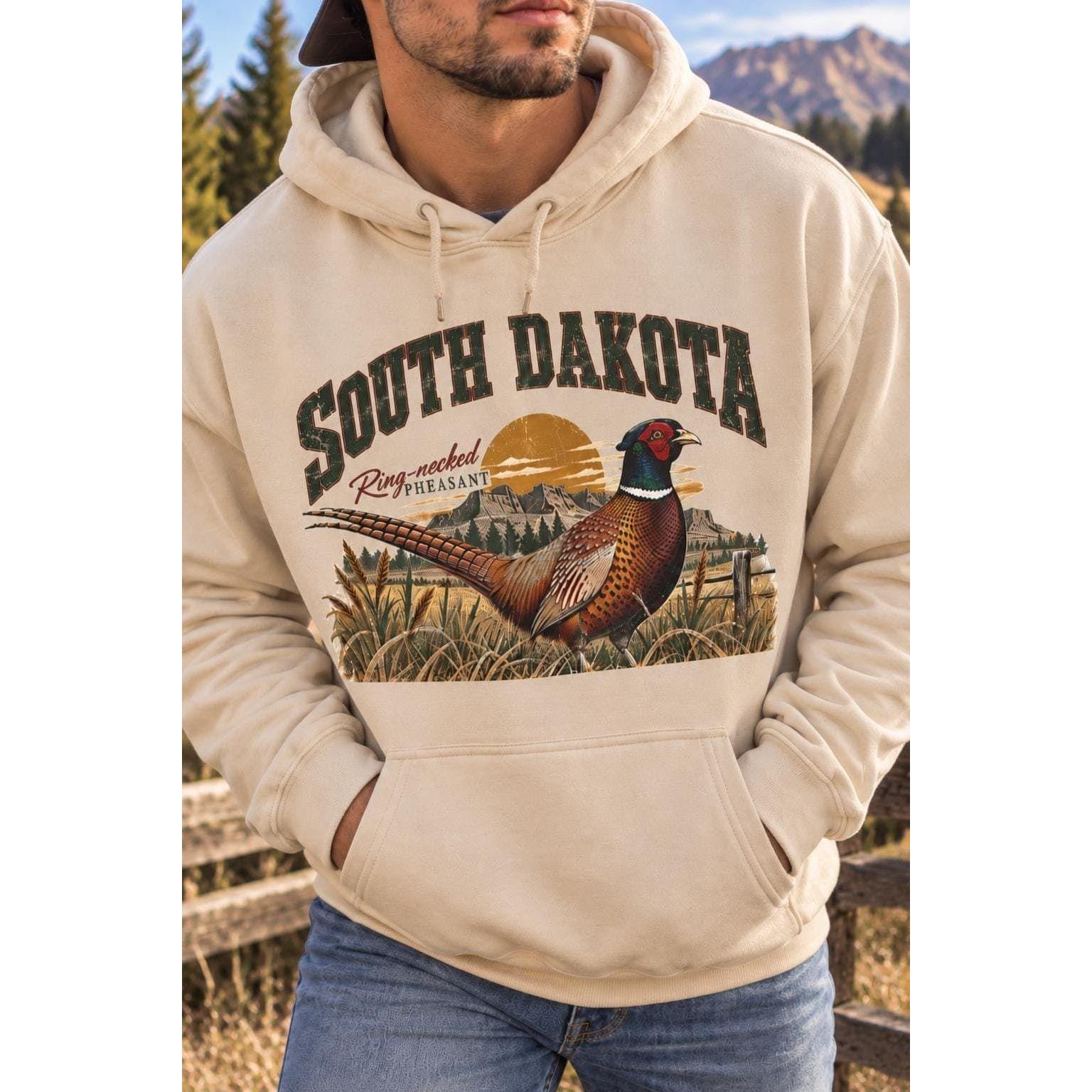 South Dakota Pheasant Hunting Hoodie | Vintage Wildlife Sunset