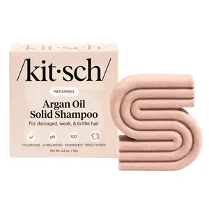 Kitsch Argan Oil Solid Shampoo Bar – Vegan, Natural, Made in USA, Paraben & Sulfate-Free, Repairs Damaged, Weak, Brittle Hair, 3.2 oz