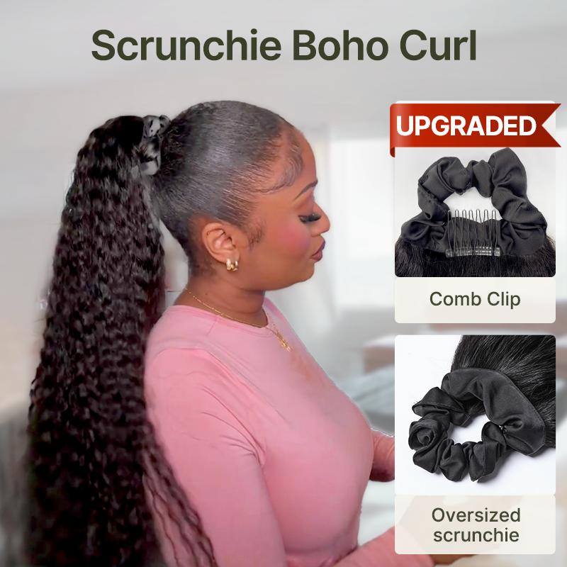 Frodio 100% Human Hair High-Density 10-Sec Ponytail Hairstyle Drawstring Ponytail Hair Extensions Ponytail Black Girls TikTokShopBlackFriday