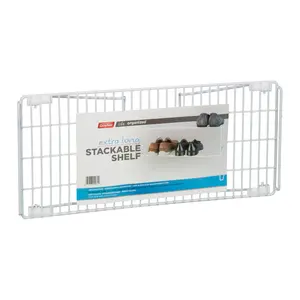 Grayline 6337174 Life Organized Stackable Shelf - White, 7.5 x 22 x 10 in.