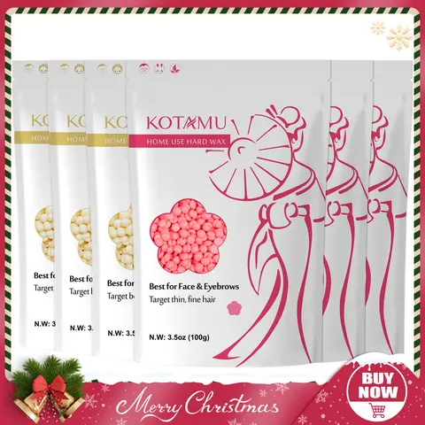 KOTAMU Hard Wax Beads 6-Pack, Body Care At-Home Waxing Kit - Dermatologist Tested, Hypoallergenic, Beginner-Friendly, Easy-to-Apply Depilatory for Full Body, Bikini Line & Chin - Customer Satisfaction and Support