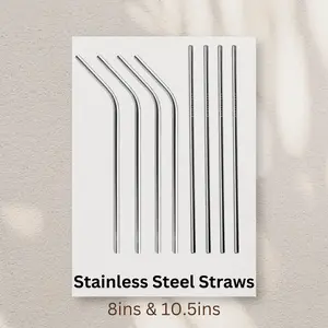 Stainless Steel Straw | Bent & Straight 8ins
