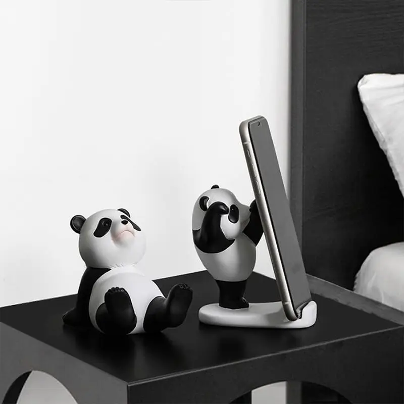 Cute Creative Desktop Phone Stand Holder, Small Decorative Panda Phone Rack, Home Use Mobile Support Bracket, Desk Accessory, Compact, Durable Cellphone, Phone Mount, Phone Holders