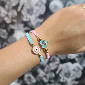 Macrame bracelet with Turkish Evil Eye
