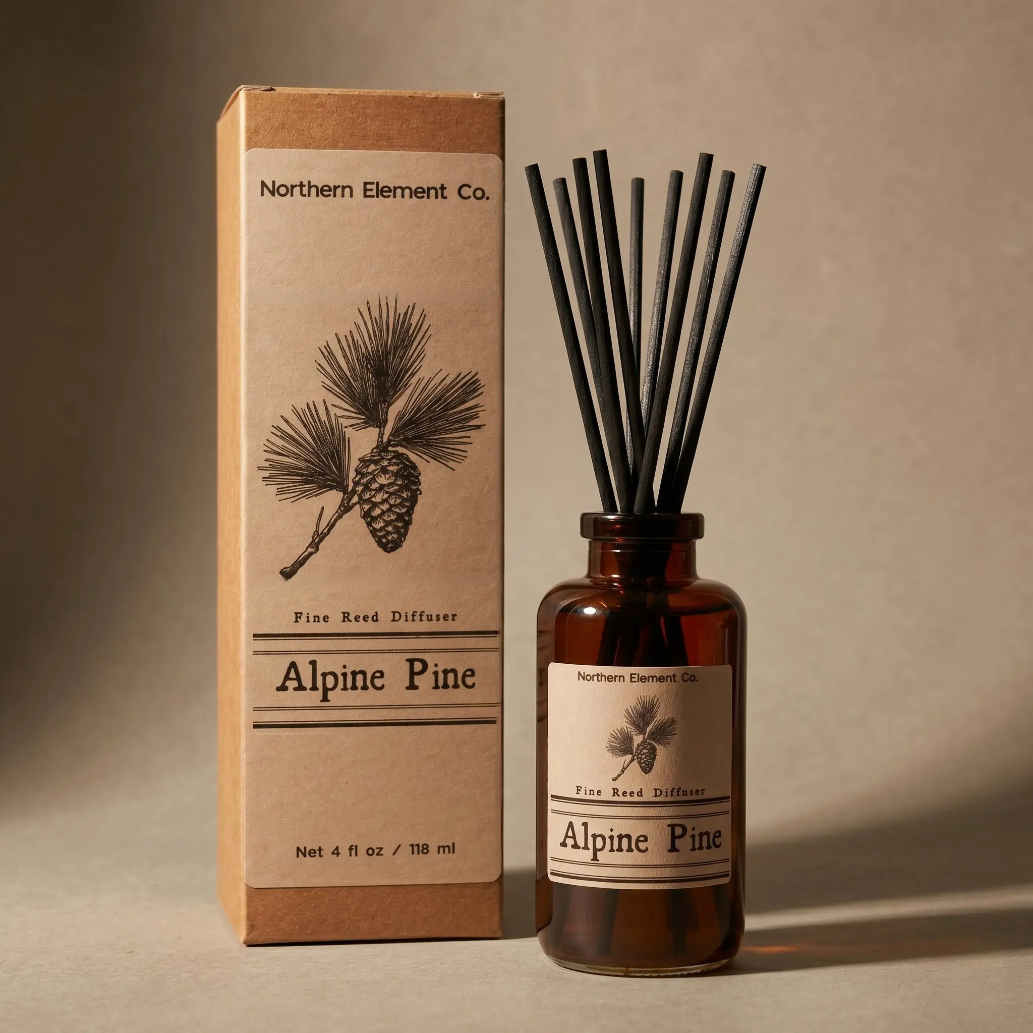 Alpine Pine - Reed Diffuser 4oz - Evergreen, Cedar, Fir