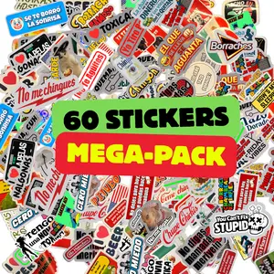 60 Funny Spanish Sticker Pack Waterproof Vinyl UV Resistant Decals for Cars Helmets Toolboxes with Viral Mexican Phrases Blue Collars