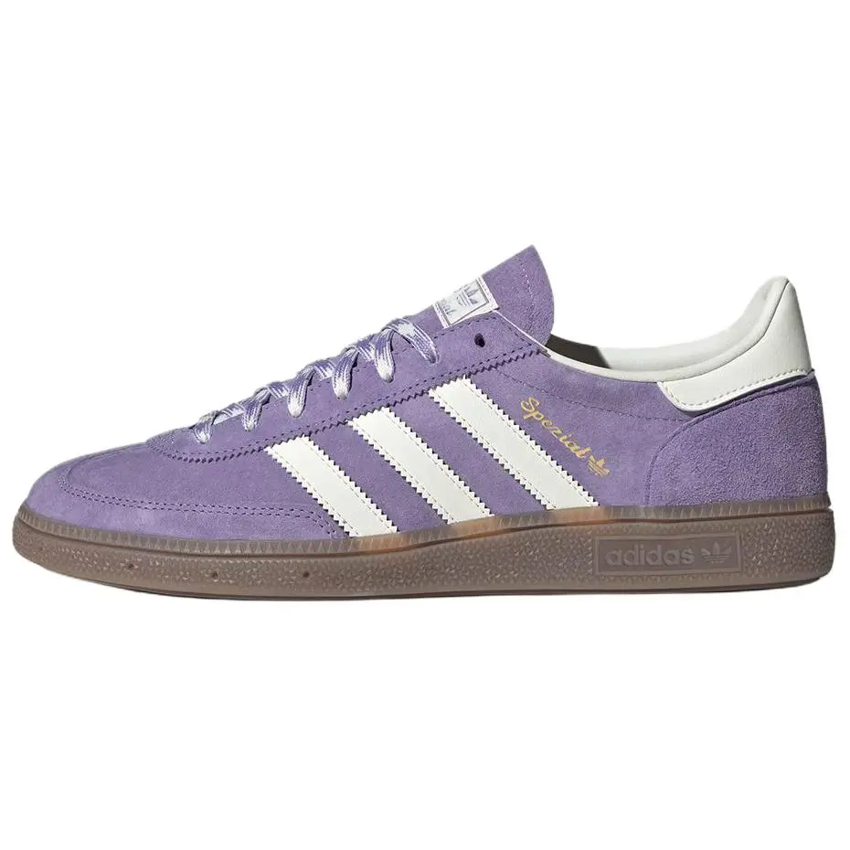 Adidas Originals Handball Spezial Abrasion Resistant Low Top Skateboard Shoes Unisex Purple White Classic Versatile KI5935