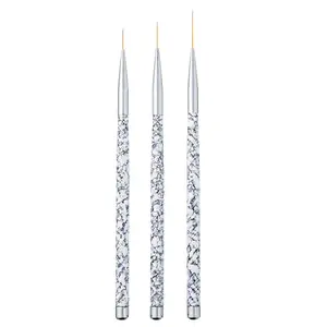 Professional Fine Nail Art Liner Brush UV Gel Painting Acrylic Brushes Striping Brushes for Short Strokes, Blending, 3 pcs Nail Care Nail Polish