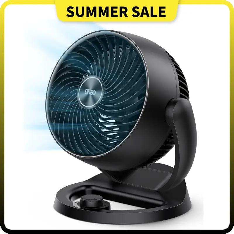 DREO 2-in-1 Wall Mount & Desktop Fan, 12-Inch Table Air Circulator, 70ft Powerful Airflow, 25dB Quiet for Whole Room, 120° Adjustable Tilt, 3 Speed Settings, Desktop Fan for Home, Office & Kitchen, Adjustable Fans, Multifunctional Cooling Fan
