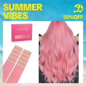 WENNALIFE 10pcs Colored Tape In Hair Extensions Human Hair 20g to 25g 10 to 26 inch Remy Invisible Tape Ins Straight Coachella #Summervibes