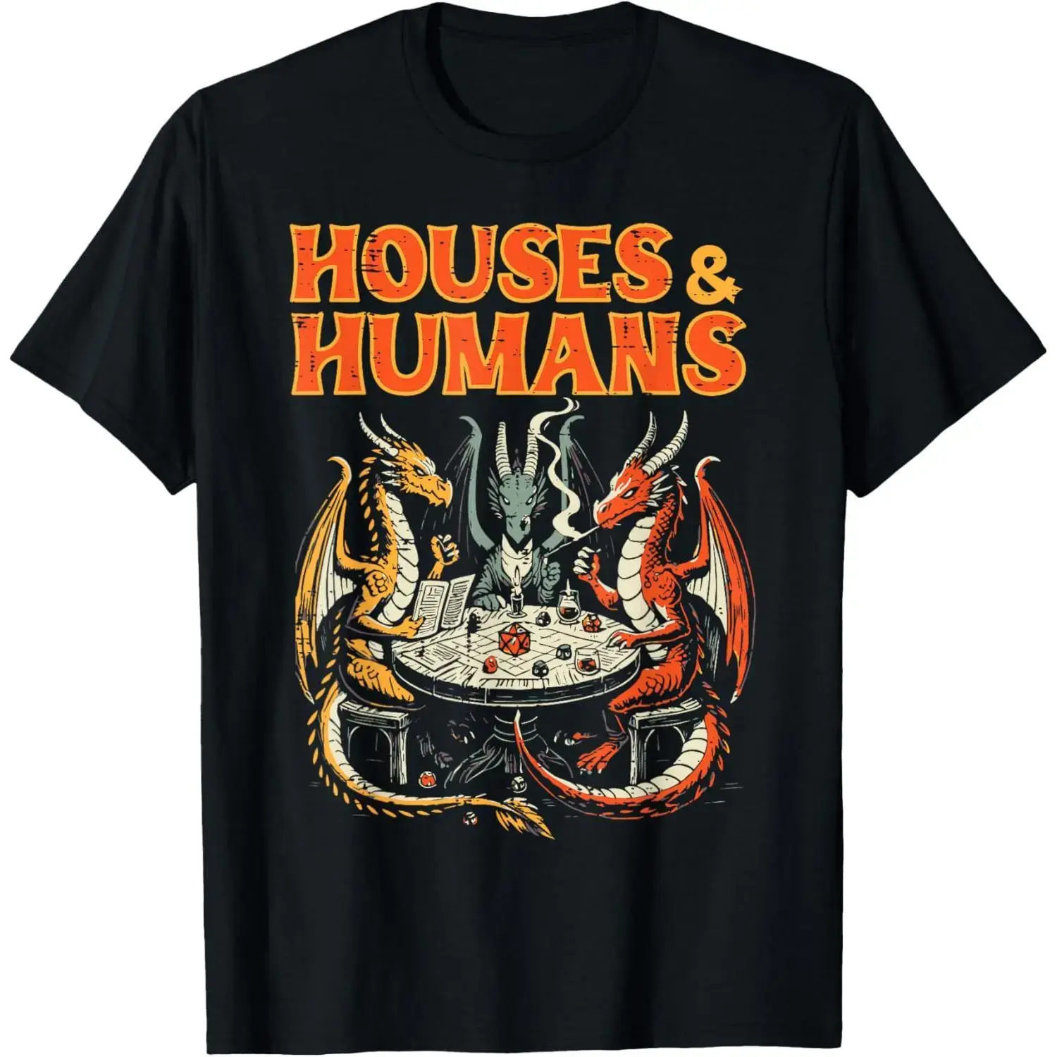 Women's Casual Breathable Cotton Soft Short-Sleeve Graphic T-Shirt - Pull-On Game Style Gaming Houses Humans Funny RPG Parody Print Gamer Top, Animal, Light, Cute, Xxl, Breathable Fabric, Rpg Parody Art, Pull-On Fit, Shortsleeve, Tee, Tshirt, Statement, S