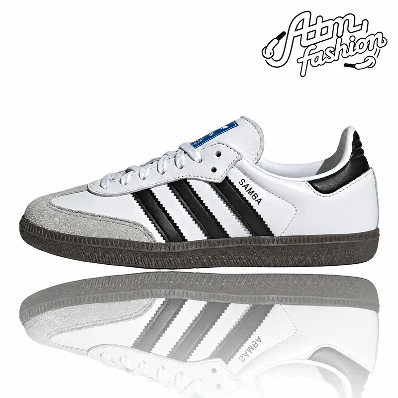 Adidas Samba OG Cloud White Core Black (GS) IE3675 Youth Authentic Shoes Footwear Sneaker Trainer Comfortable Walking Fashion Trending Gift