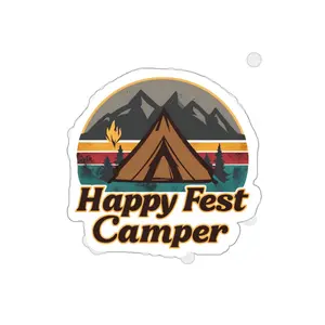 Happy Fest Camper Stickers, Regular Sticker, Fun Camping Decals, Outdoor Adventure, Traveler Gift