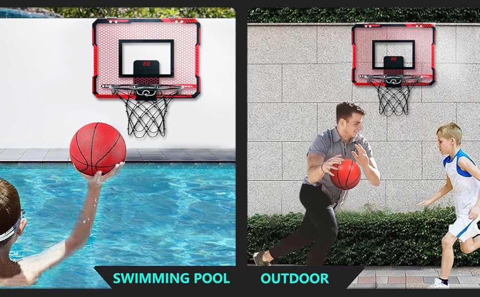 Indoor Basketball Mini Hoop with 4 Ball for Bedroom Office Outdoor as Christmas Gifts, Portable Fold able Basketball Goal, Game Room Accessories Gift,