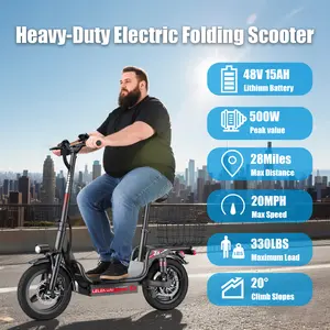 T3-Adult Electric Scooter,500W motor,20mph,48V15AH Batter, Foldable Electric Scooter for commuting to work, shopping, and gifting