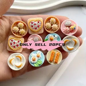 20 Miniature Food-Themed Decorations, Resin Craft Pendants with Heart, Cake, Candy & Fruit Designs, Perfect for DIY Jewelry Making, Resin Beads