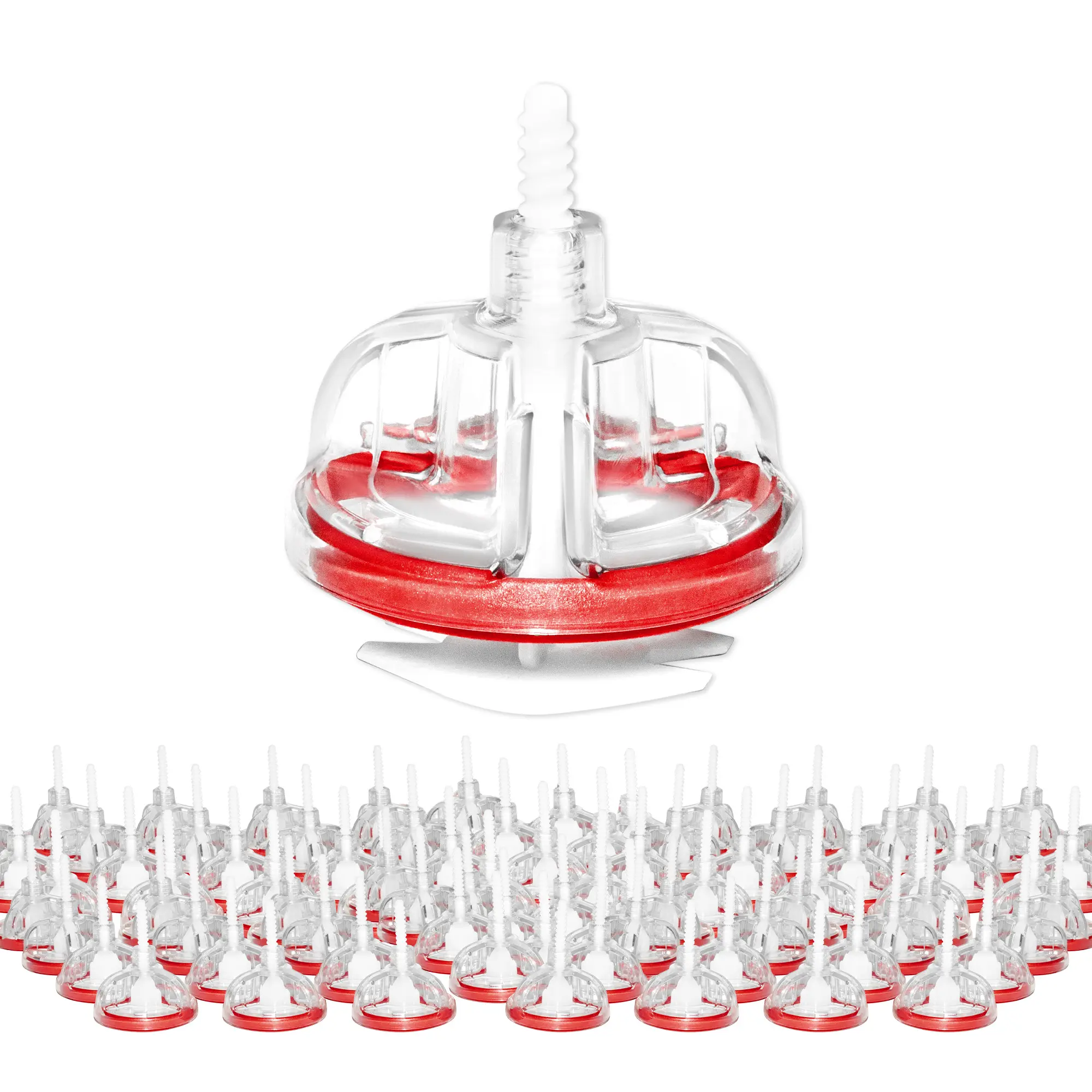 Goldblatt Tile Leveling System, 250pcs 1/16" Tile Spacers & 100pcs Free-Spin Reusable Caps with Anti-Shift Ring, Transparent Design, One-Handed Operation - for Floor, Wall Tile Installation