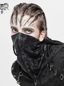 Gothic Dark Texture Scarf Multifunctional Breathable Mask Unique Men's Fashion Accessory, Stylish Neckwear for Daily Wear