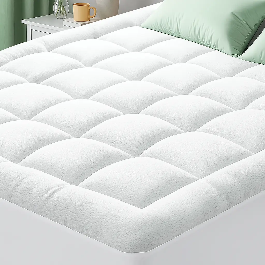 Mattress Topper Queen for Back Pain, Extra Thick Mattress Pad Cover, Plush Pillow Top, Deep Elastic Pocket, White Queen Size Mattress Pad Pillow Cover Quilted Fitted Mattress Protector Cotton Top 8-21" Deep Pocket Cooling Mattress Topper