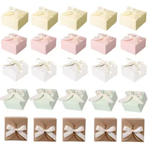 25 Packs Elegant Gift Boxes with Ribbon Packaging, Birthday Goodie Bags with Secure Closure for Weddings, Birthdays, Christmas china  packaging