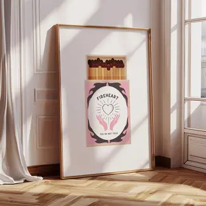 TOG Throne of Glass Inspired Matchbox Style Print Fireheart Booktok Inspiration Sarah J Maas Minimalist Aesthetic Wall