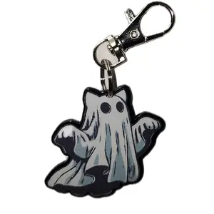 Ghost Cat - Keychain - Bag Charm - Smartphone Cellphone Charm