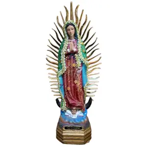 Virgen De Guadalupe 19802-8 - 8" inches Tall Vestida Verde Tela Estatua Our Lady Guadalupe Brand New Religious art image, home decor, wall decor, church events, gifts