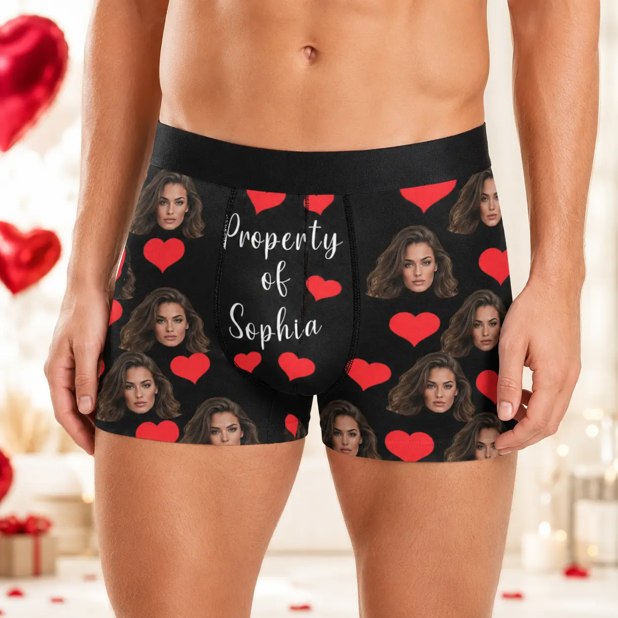 Custom Photo Boxer Briefs for Men Personalized Face Underwear with Your Picture, Funny Couple Gift, Unique Birthday Anniversary Gift for Boyfriend Husband (Send Photo to Customize)