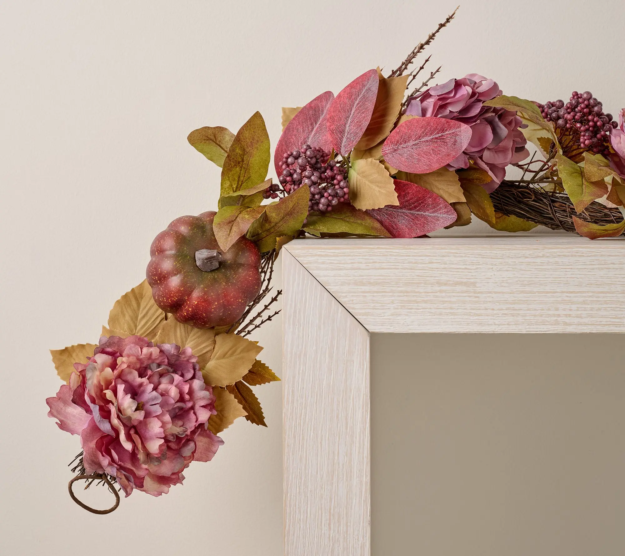 Home Reflections 6' Hydrangea and Pumpkin Garland