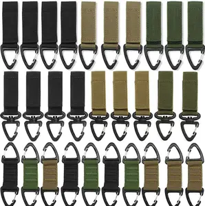 30Pack 3Styles Tactical Key Clip & MOLLE Organizer Set | Heavy-Duty Nylon Belt Keychain Holder, Carabiner Hook, EDC Key Ring Chain & Bag Strap Clips for Gear Organization