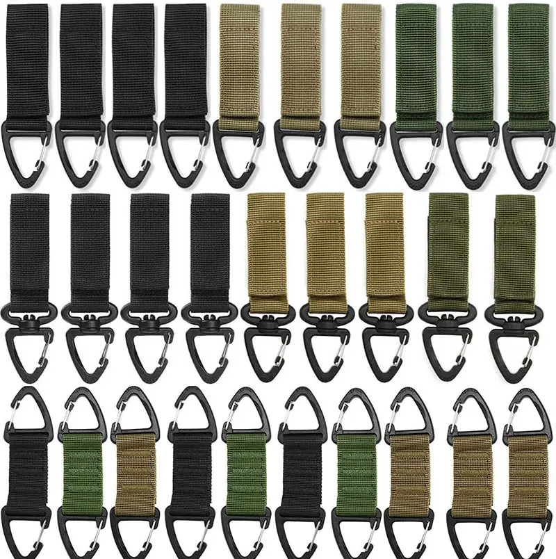 30Pack 3Styles Tactical Key Clip & MOLLE Organizer Set | Heavy-Duty Nylon Belt Keychain Holder, Carabiner Hook, EDC Key Ring Chain & Bag Strap Clips for Gear Organization