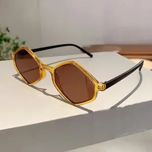 Unisex Stylish Glasses - Blue Rhombus Vintage Irregular Small Plastic Frame Sunglasses, PC Lens, UV400 Protection, Lightweight, for Outdoor Daily Use