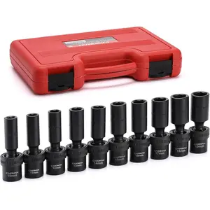 10 PCS 1/2" Drive Deep Set, Metric,10-19mm