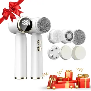 Unisex Facial Cleansing Brush Set with 6 Brushes, Rotating Face Massager, Facial Cleansing Tools, Ideal for Daily Cleaning & Gift, Perfect Holiday Present