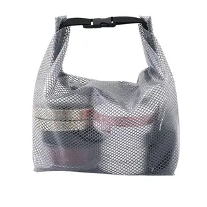 Waterproof Multi-Functional Drawstring Bag, Classic Aesthetic, Mesh Transparency, Secure Closure, Ideal for Swimming, Travel, Gym