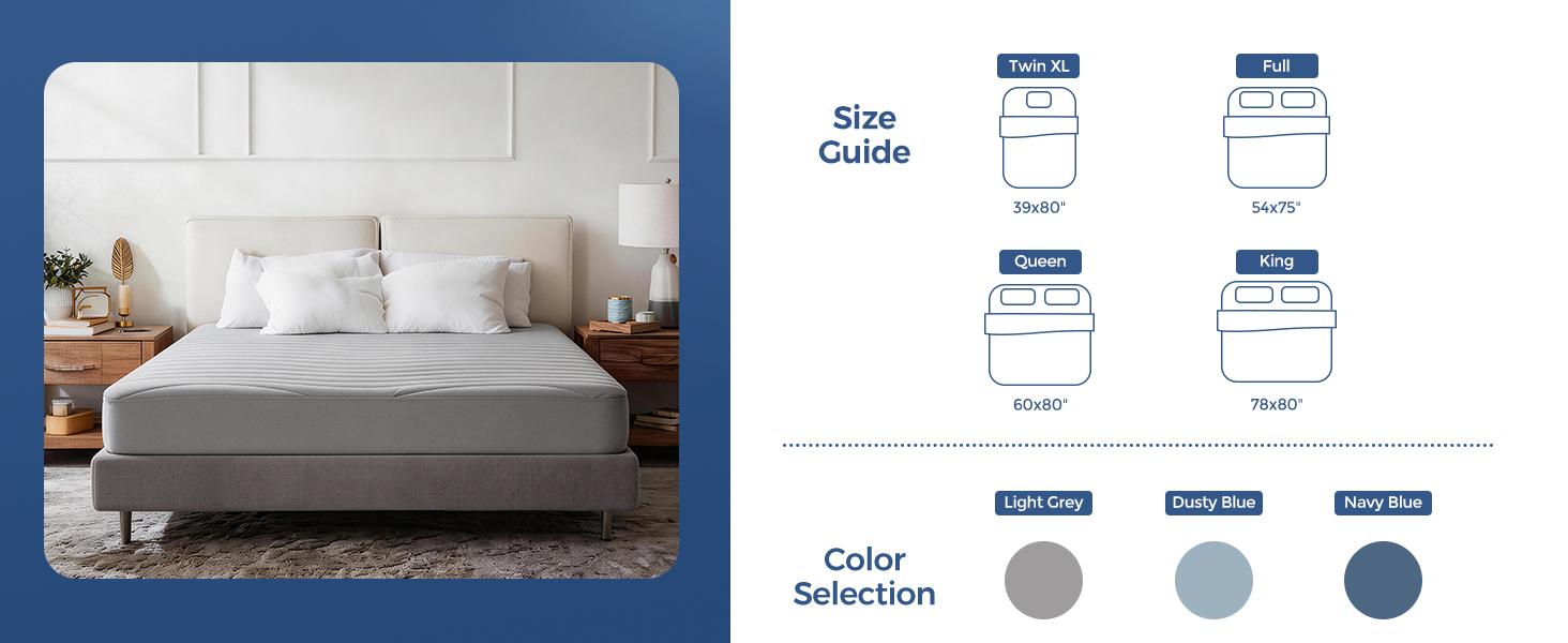 EASELAND Cooling Mattress Pad – For Hot Sleepers, Pillow Top Cover, Quilted Fitted Protector, Breathable Topper with 8-21" Deep Pocket, Perfect for Bedroom & Home