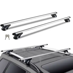 SummerWinsVEVOR Adjustable Locking Aluminum Roof Rack Cross Bars, Fit Raised Rail with Gap, 200 lbs Load Capacity, for SUVs, Sedans