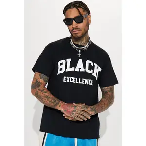 Black Excellence Varsity Short Sleeve Tee - Black