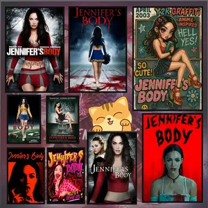 Cool J-Jennifer's Body Poster Anime Movie Music TV Series poster Waterproof HD art sticky wall home bedroom aesthetic decoration Gifts For Home Living Bedroom Decor Trendy Room Decoration Easy-To-Apply Gift