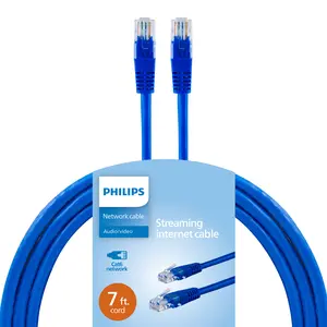 Philips Elite Cat6 Streaming Internet Cable, 7ft., Blue
