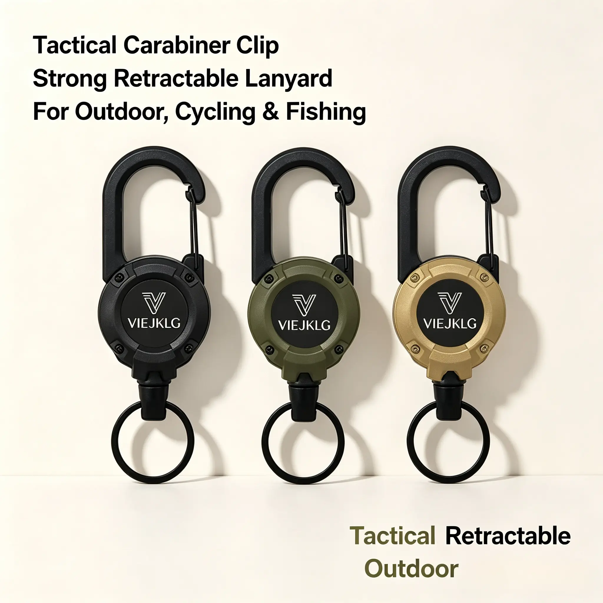 New Outdoor Multi functional Easy to Pull Buckle 3-in-1 Telescopic Mountaineering Key Ring Strong Tensile Steel Wire Rope Riding Backpack Pendant Accessories