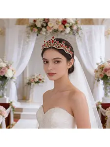 European and American retro bride crown girl birthday crown alloy rhinestone headband wedding dress accessories