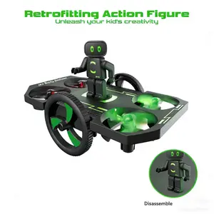 2-in-1 Flying Drone & Racing Car Toy for Kids 8-12 – Indoor RC Quadcopter with 360° Flips