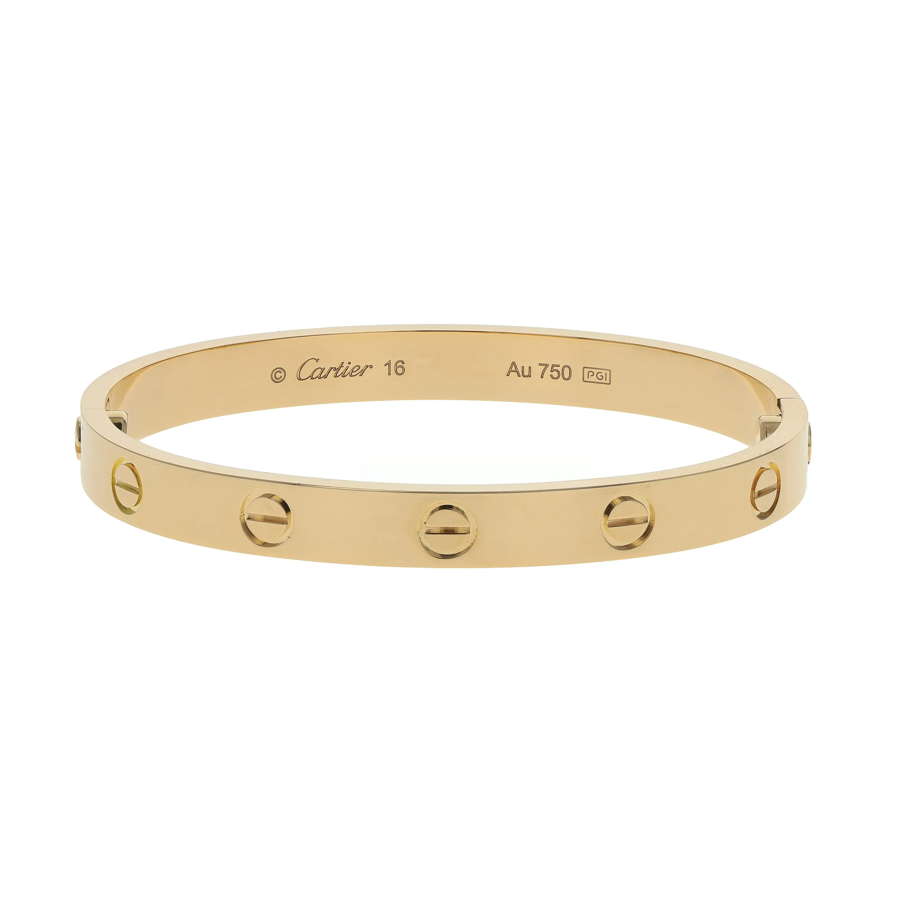Pre-owned Cartier Love Bangle Bracelet Size 16