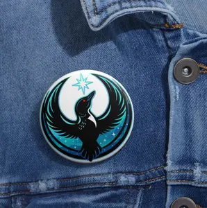 Minnesota Loon Pin Button, Rebel Alliance Star Bird Badge, MN State Bird Political Pin, Space Loon Art Button