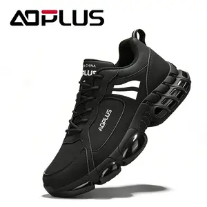 Men’s All-Black Air Cushion Sneakers – Lightweight Shock Absorption Running Shoes, Breathable Comfortable Design for Daily Wear, Gym & Street Style