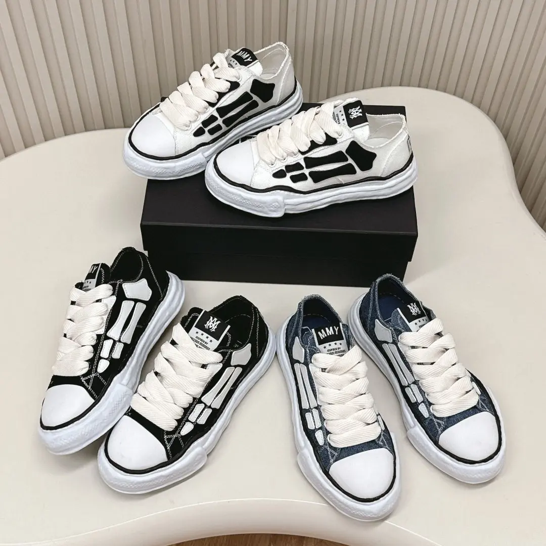 MMY Peterson Limited Edition Black Low-Top Shoes, Maison Mihara Yasuhiro Unisex Canvas Sneakers, Casual Streetwear Footwear