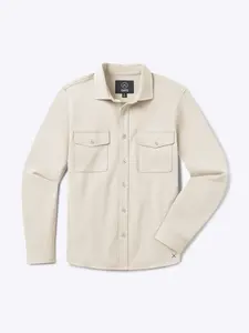 Cuts | Hyperloop Overshirt Men's French Terry | Button Up Shirt Jacket Cotton Blend | 4-Way Stretch Wrinkle Resistant Shacket