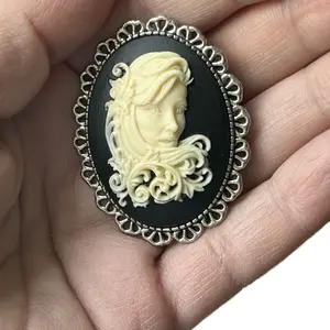 Fanciful Fairy/Nymph Brooch-Molded Resin-Cameo-Beautiful Detail-Captivating-Statement Piece-Jewelry for Women-A Wonderful Gift!