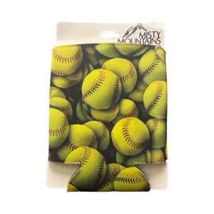 Stylish Softball Drink Can Coozie, Kitchenware-Drinkware Accessory